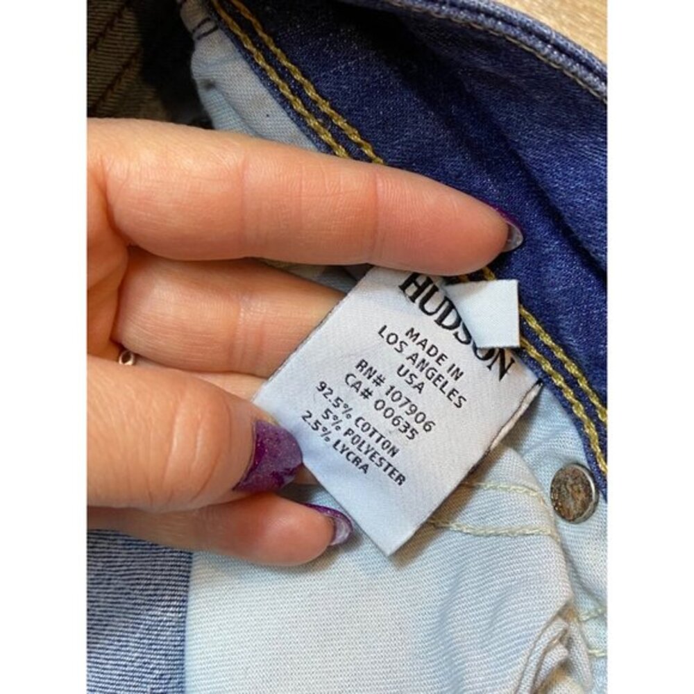 Hudson Womens Distressed Skinny Jeans 26DN Blue Denim Cotton Stretch Made In USA - Picture 6 of 11